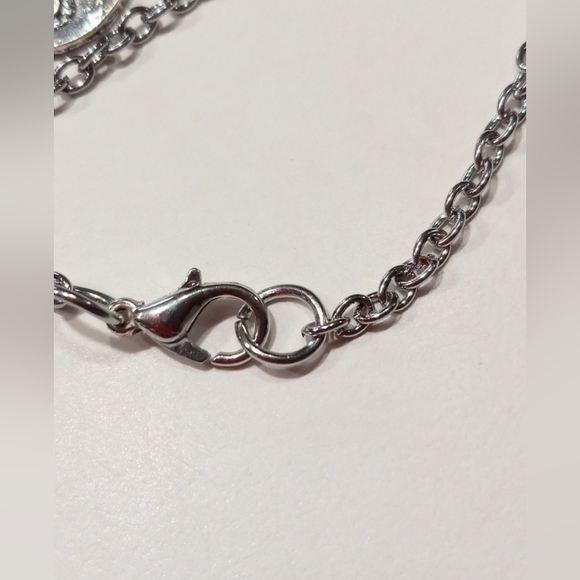 OM AUM And Agate Quartz Necklace Hindu Silver Tone Inner Peace - Picture 6 of 6